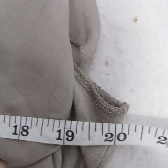 Tina Stevens Italy Womens M Top Taupe Silk & Jersey Short Sleeve Fairy - Picture 6 of 7